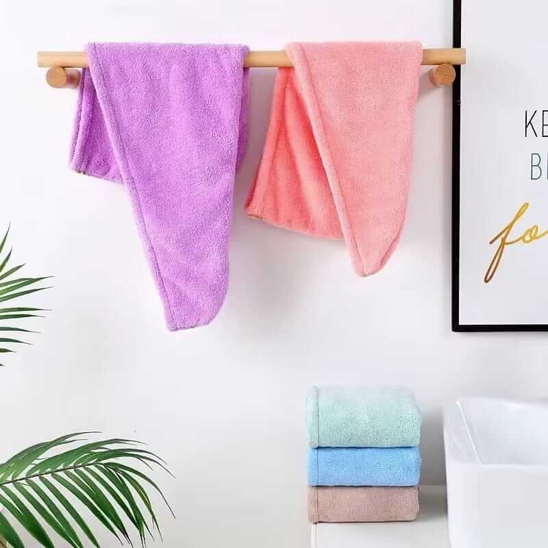 Hair Drying Towel Cap – Quick Dry, Soft & Absorbent Turban Wrap for Women