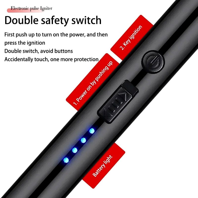 360° Flexible Neck USB Pulse Arc Lighter – Rechargeable Flameless Ignition for Candles, Kitchen Stoves & Outdoor BBQ