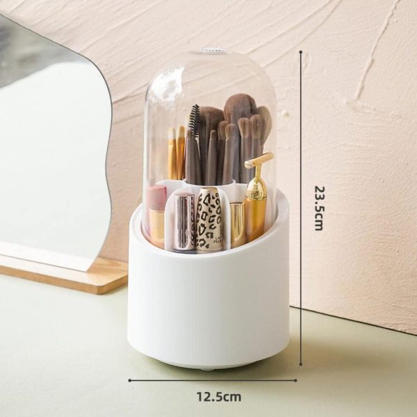 Brush Container Makeup Brush Holder Dust-proof Rotating Plastic Lipstick Eyebrow Pencil Vanity Supplies