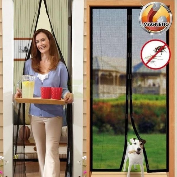 Hands-free Retractable Magic Mesh Screen Door – Magnetic Closure, Easy Install, Keeps Bugs Out