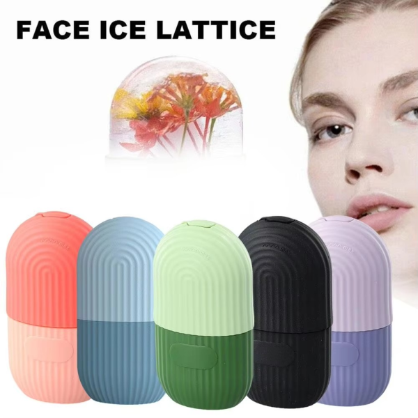 Ice Roller Facial Massage | Silicone Cleansing Ice Lattice | Ice Cube Roller With Scrub