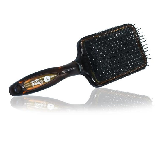 Paddle Hair Brush With Scalp Massager – Wooden-style Handle, Nylon Pin Detangling Brush With Cushion Pad For Wet & Dry Hair