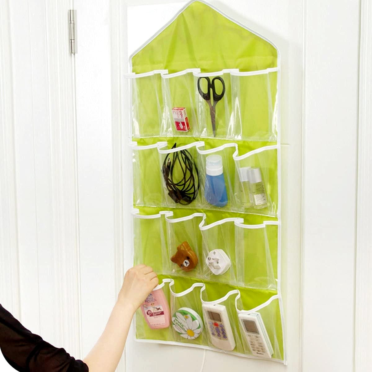 16-Pocket Multifunctional Hanging Organizer – Clear Door/Wall Storage Bag for Baby Clothes, Socks & Accessories