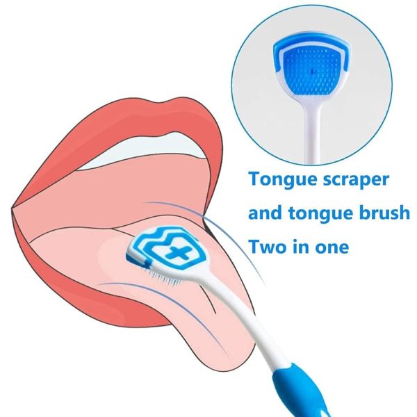Tongue Cleaner Brush With Soft Silicone Bristles – Oral Hygiene Tool For Fresh Breath & Bacteria Removal – Tongue Cleaner – Tongue Scraper – Bad Breath Remover