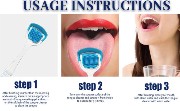 Tongue Cleaner Brush With Soft Silicone Bristles – Oral Hygiene Tool For Fresh Breath & Bacteria Removal – Tongue Cleaner – Tongue Scraper – Bad Breath Remover