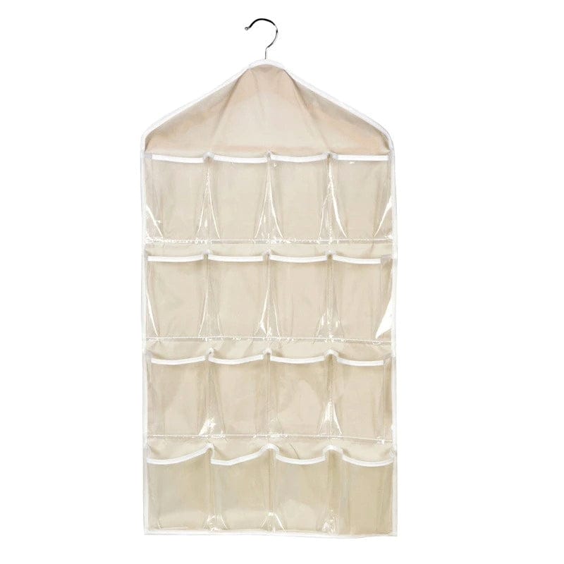 16-Pocket Multifunctional Hanging Organizer – Clear Door/Wall Storage Bag for Baby Clothes, Socks & Accessories